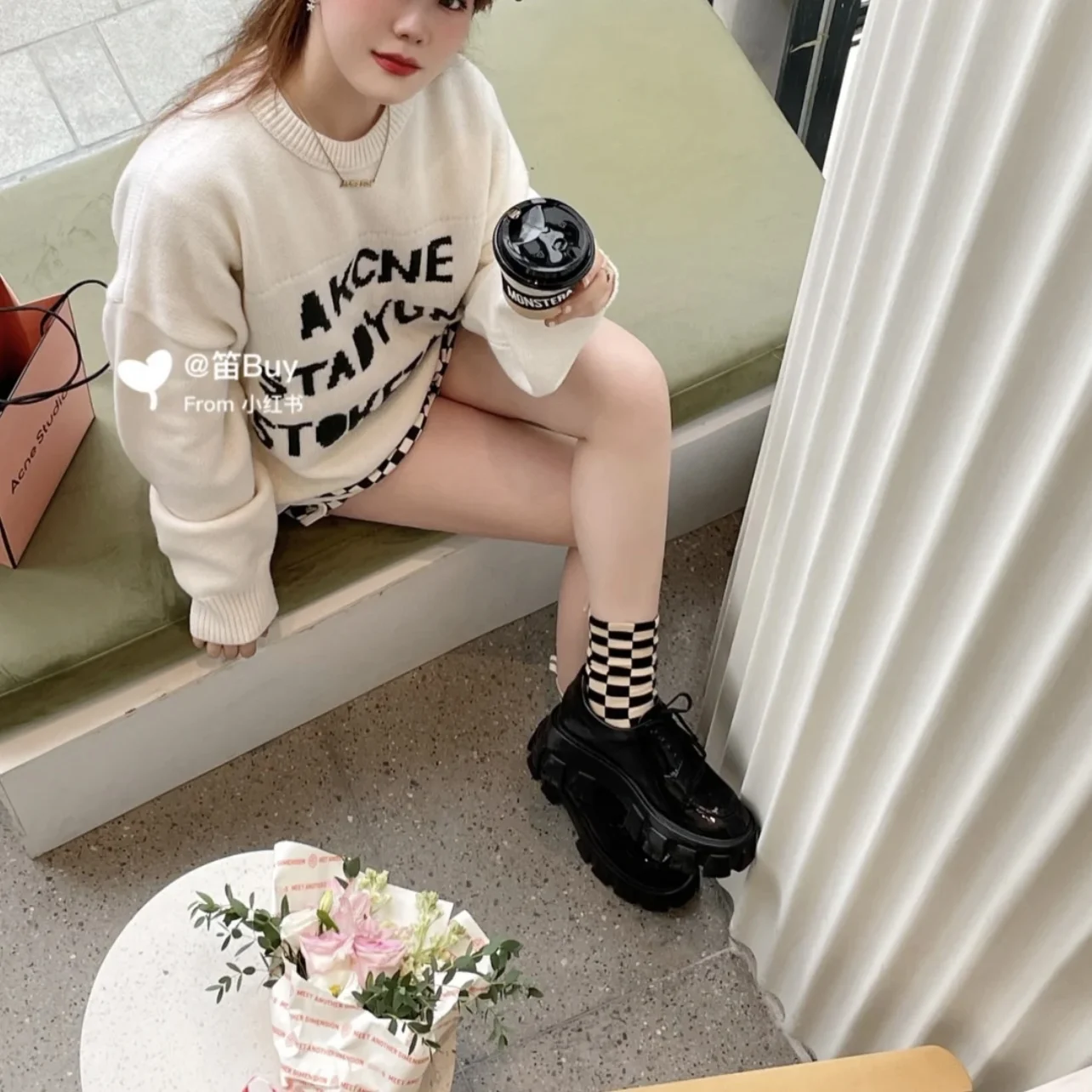 

Oversized Men Women 1:1 Sweatershirts Acne Studios 22SS Autumn/Winter Fashion Casual Jacquard Letter Sweater