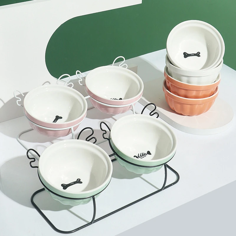 Cat Double Food Water Bowls Pet Elevated Drinking Eating Feeders with Stand Dogs Cats Ceramic Feeding Accessories
Cat Double Food Water Bowls Pet Elevated Drinking Eating Feeders with Stand Dogs Cats Ceramic Feeding Accessories