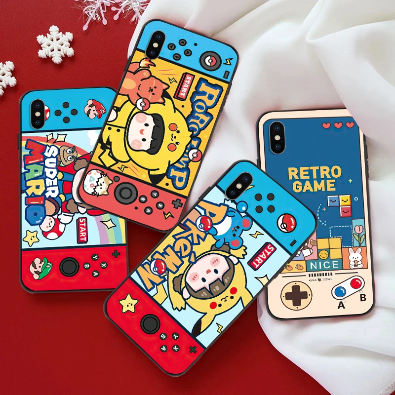 Creative Switch NS Pokémon Mario Bros Phone Cases For iPhone 11 13 12 X XR XS Pro Max Mini SE 2020 8 7 6 6S Plus Silicone Cover
Creative Switch NS Pokémon Mario Bros Phone Cases For iPhone 11 13 12 X XR XS Pro Max Mini SE 2020 8 7 6 6S Plus Silicone Cover