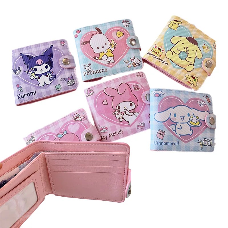 Kawaii Kuromi Cinnamoroll My Melody Cartoon Double Sided Folding Wallet Women Anime Sanrioed Girl's Heart Leather Card Holder
Kawaii Kuromi Cinnamoroll My Melody Cartoon Double Sided Folding Wallet Women Anime Sanrioed Girl's Heart Leather Card Holder