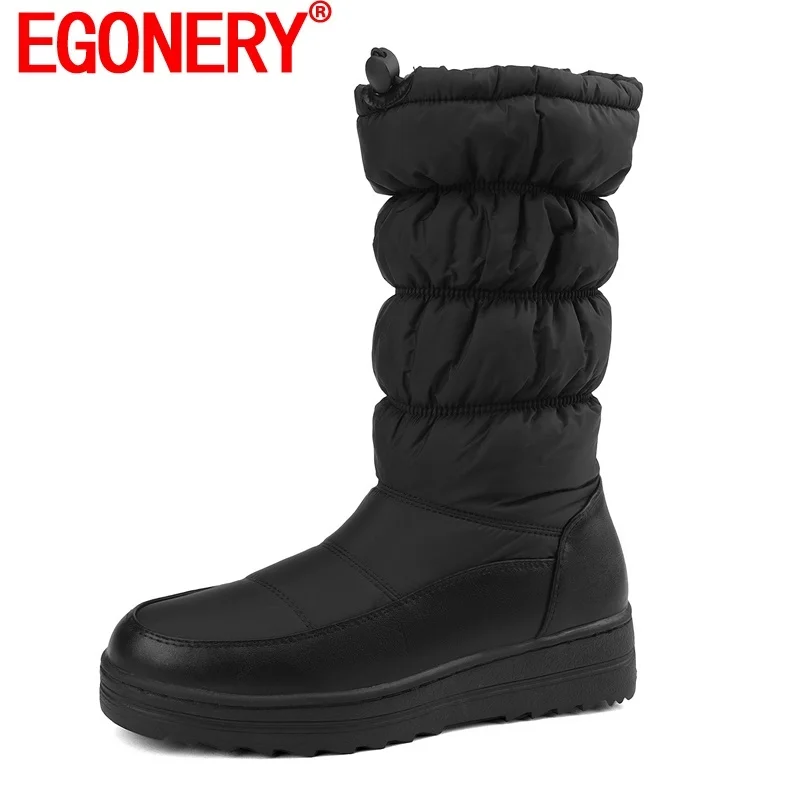 EGONERY Woman New Style Snow Boots Round Toe High Heels Winter Warm Plush Inside Slip On Mid Calf Boots Drop Shipping Woman Shoe
EGONERY Woman New Style Snow Boots Round Toe High Heels Winter Warm Plush Inside Slip On Mid Calf Boots Drop Shipping Woman Shoe