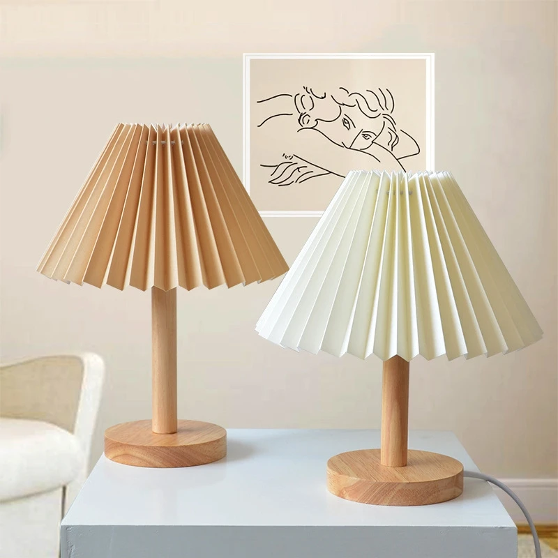Vintage Pleated Table Lamp for Bedroom Ins DIY Desk Lamp Home Decor Cute Lamp With led Bulb Bedside Lamp lamparas de mesa
Vintage Pleated Table Lamp for Bedroom Ins DIY Desk Lamp Home Decor Cute Lamp With led Bulb Bedside Lamp lamparas de mesa