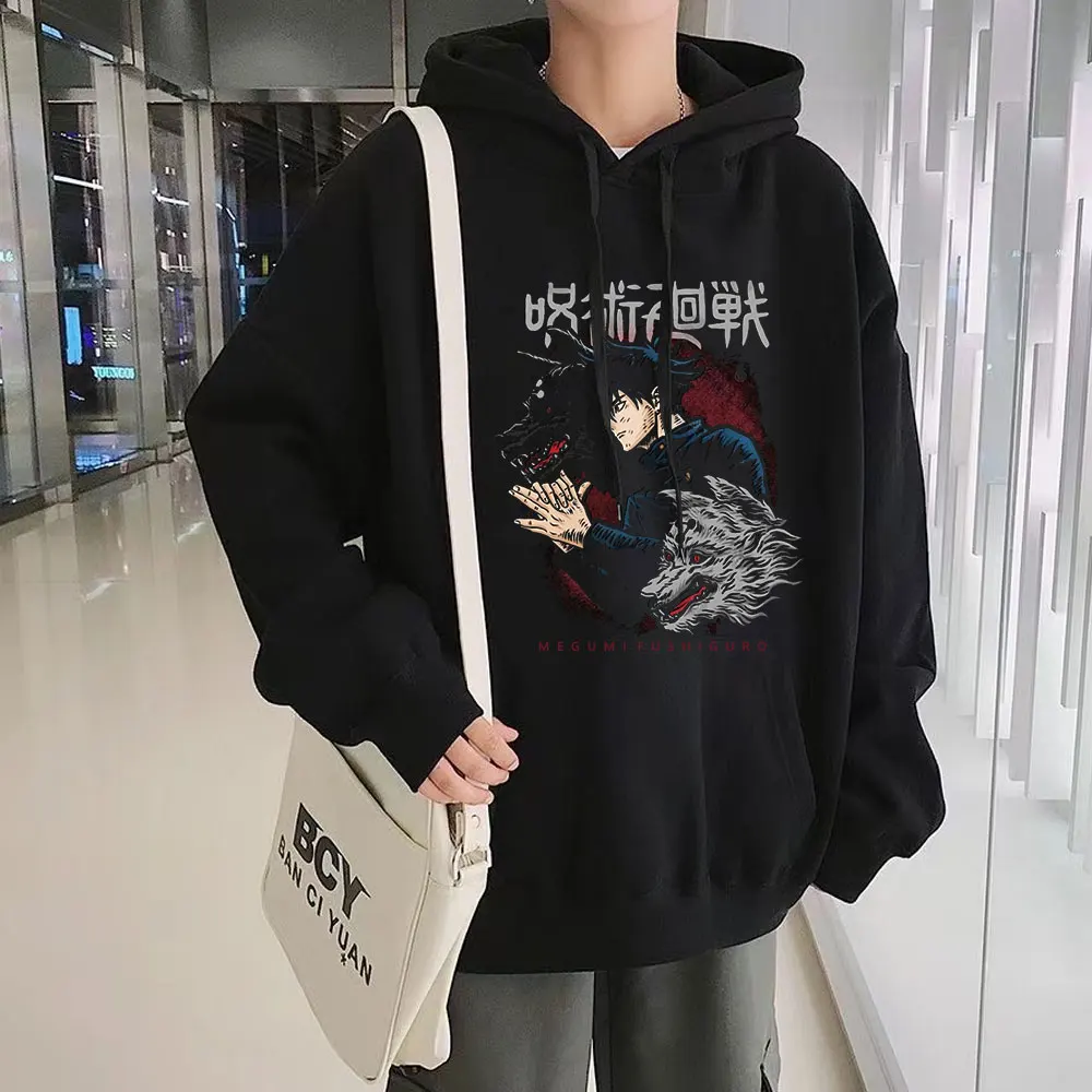 Cool Anime Jujutsu Kaisen Gojo Satoru Megumi Fushiguro Print Black Hoodies Men Classic Loose Unisex Streetwear Men Tracksuit
Cool Anime Jujutsu Kaisen Gojo Satoru Megumi Fushiguro Print Black Hoodies Men Classic Loose Unisex Streetwear Men Tracksuit