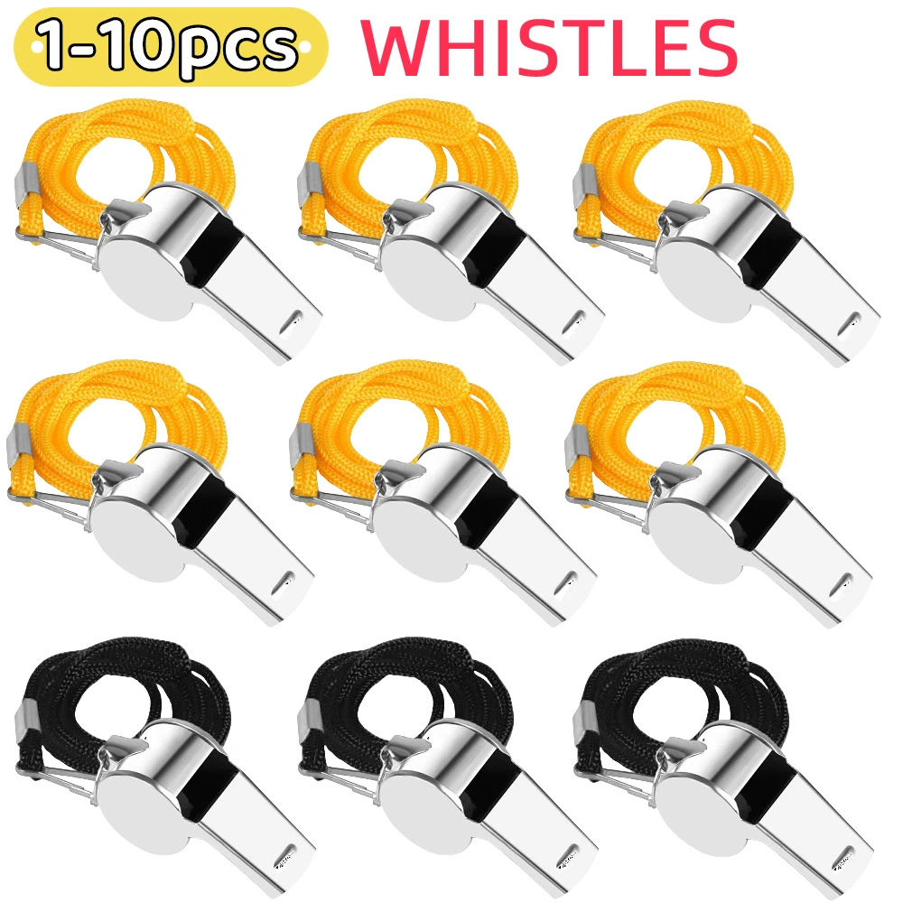 1/2/5/10PCS Whistles Referee Sport Rugby Metal Whistle With Rope Party Training Soccer Football Basketball Cheerleading Tool
1/2/5/10PCS Whistles Referee Sport Rugby Metal Whistle With Rope Party Training Soccer Football Basketball Cheerleading Tool