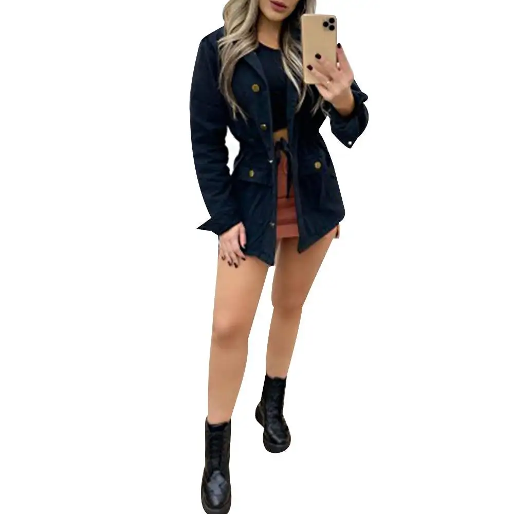 Solid Color Women Button Fall Jacket Slim Outwear Winter Coats Elegant Streetwear Fashion Office Lady Vintage Coat Pocket Jacket
Solid Color Women Button Fall Jacket Slim Outwear Winter Coats Elegant Streetwear Fashion Office Lady Vintage Coat Pocket Jacket