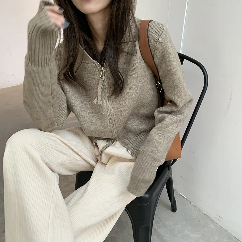 Женский вязаный кардиган на молнии DAYIFUN, весенне-осенняя куртка в японском стиле в стиле ретро с капюшоном, верхняя одежда
Женский вязаный кардиган на молнии DAYIFUN, весенне-осенняя куртка в японском стиле в стиле ретро с капюшоном, верхняя одежда