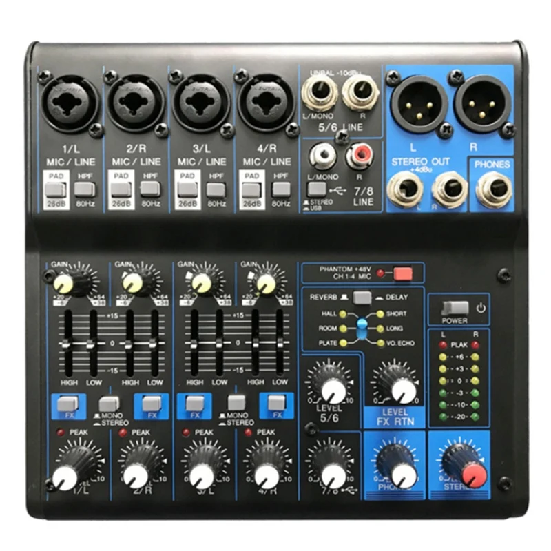 8 Channel USB Bluetooth 48V Power Stereo Sound Card Audio Mixer Sound Board Console Desk System Interface (US Plug)
8 Channel USB Bluetooth 48V Power Stereo Sound Card Audio Mixer Sound Board Console Desk System Interface (US Plug)