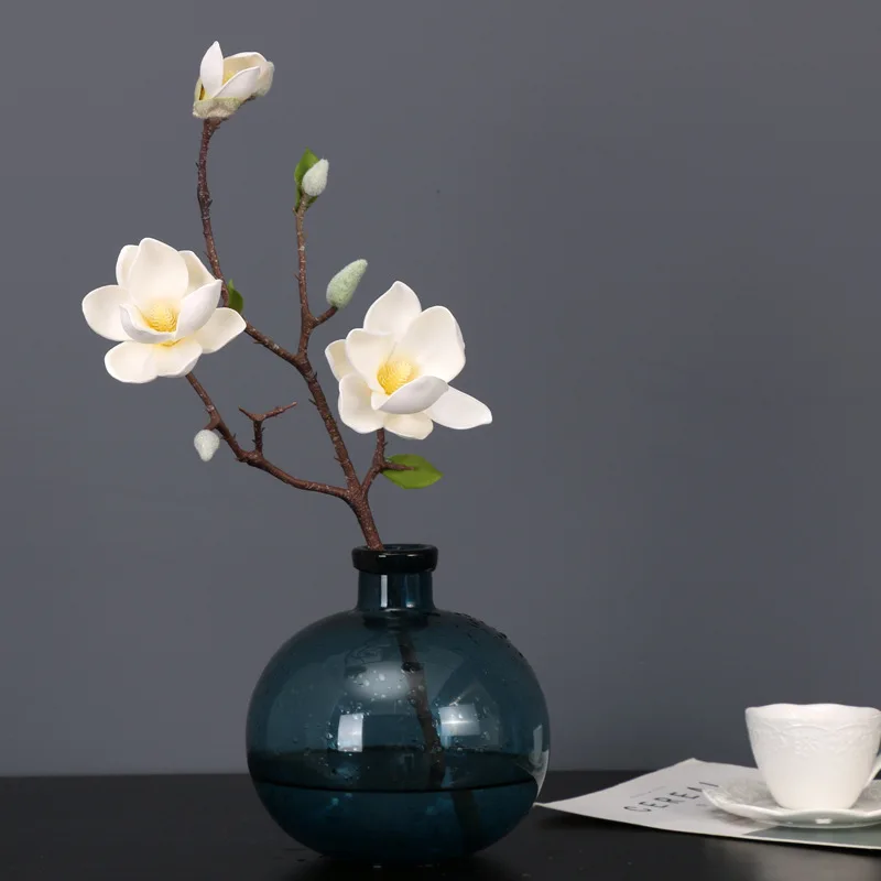 

Simulation EVA Small Magnolia Flower Realistic Fake Flower Home Living Room Dining Table Wedding Decoration Artificial Flower