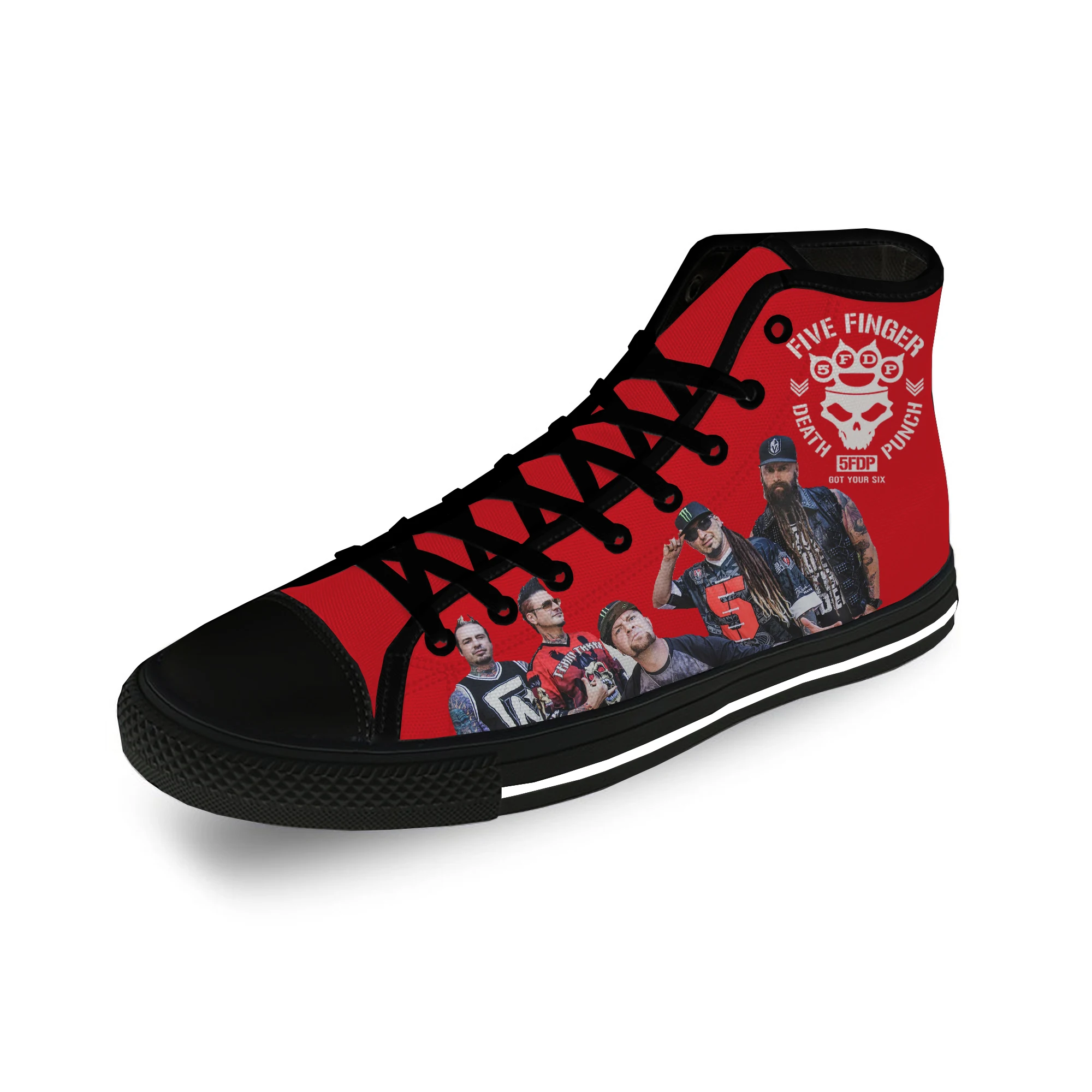 

Высокие кроссовки Five Finger Death Punch Мужские Женские подростковые повседневные холщовые беговые ботинки для косплея дышащая легкая обувь