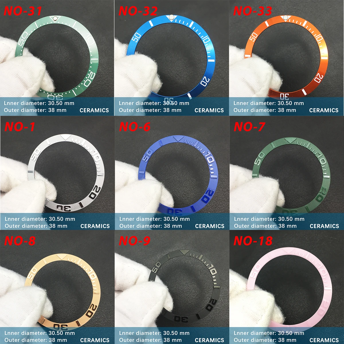 38mm series luminous yacht celebrity ceramic bezel accessories 38mm watch replacement modification parts inner diameter 30.8mm
38mm series luminous yacht celebrity ceramic bezel accessories 38mm watch replacement modification parts inner diameter 30.8mm