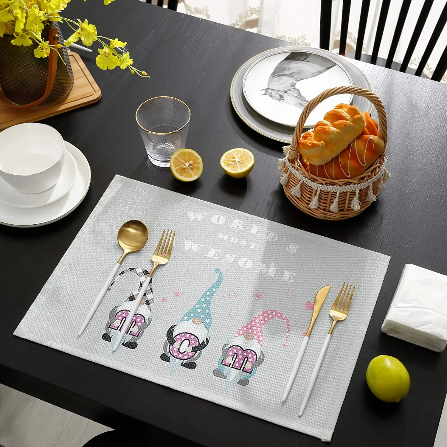 Lazone Placemats for Dining Table,Heat Insulation Washable Table Mats World's Most Awesome Dwarf Background Table Placemats
Lazone Placemats for Dining Table,Heat Insulation Washable Table Mats World's Most Awesome Dwarf Background Table Placemats