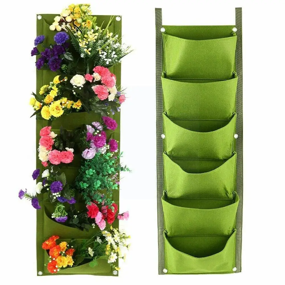 7 Pocket Vertical Grow Bags Hanging Wall Planting Bag Flower Growing Container Planter Pocket For Home Indoor Outdoor R3k1 
7 Pocket Vertical Grow Bags Hanging Wall Planting Bag Flower Growing Container Planter Pocket For Home Indoor Outdoor R3k1