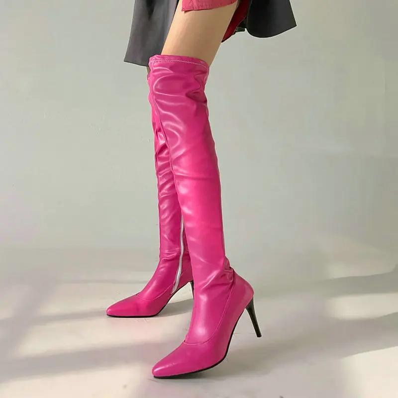 2023 Women Over the Knee Boots Pointed Toe Thin High Heel Ladies Long Boots PU Leather Side Zipper Winter Women's Boots Big Size
2023 Women Over the Knee Boots Pointed Toe Thin High Heel Ladies Long Boots PU Leather Side Zipper Winter Women's Boots Big Size