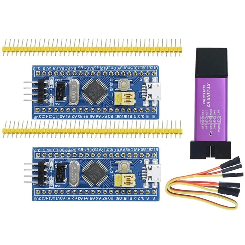 ST-Link V2 Programming Unit Emulator Downloader (Random Color) + STM32F103C6T6 System Board + STM32F103C8T6 System Board
ST-Link V2 Programming Unit Emulator Downloader (Random Color) + STM32F103C6T6 System Board + STM32F103C8T6 System Board