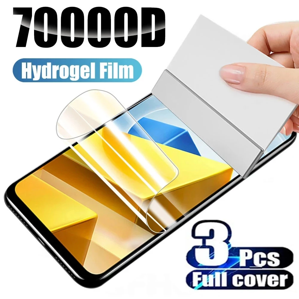 

3PCS Hydrogel Film for Xiaomi Mi Poco F3 F4 X4 GT M3 M4 X3 Pro Screen Protector for Redmi Note 11 9 10 Pro 11S 9S 9A 9T 8T Film