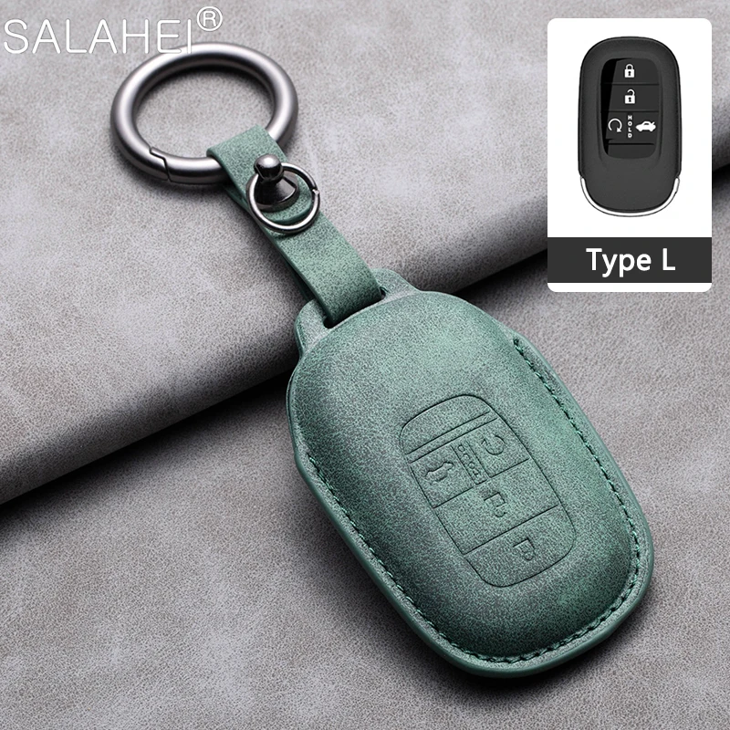 

Suede Leather Car Remote Key Case Cover Shell Fob For Honda Civic CR-V XR-V Accord Vezel 2022 2023 Keyless Keychain Accessories