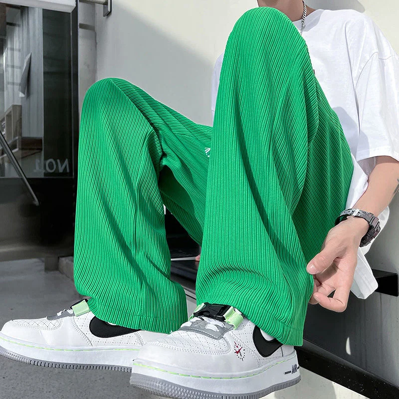 Брюки мужские в полоску, шелковые прямые штаны с надписью, плиссированные модные брендовые уличные штаны, большие размеры, лето
Брюки мужские в полоску, шелковые прямые штаны с надписью, плиссированные модные брендовые уличные штаны, большие размеры, лето