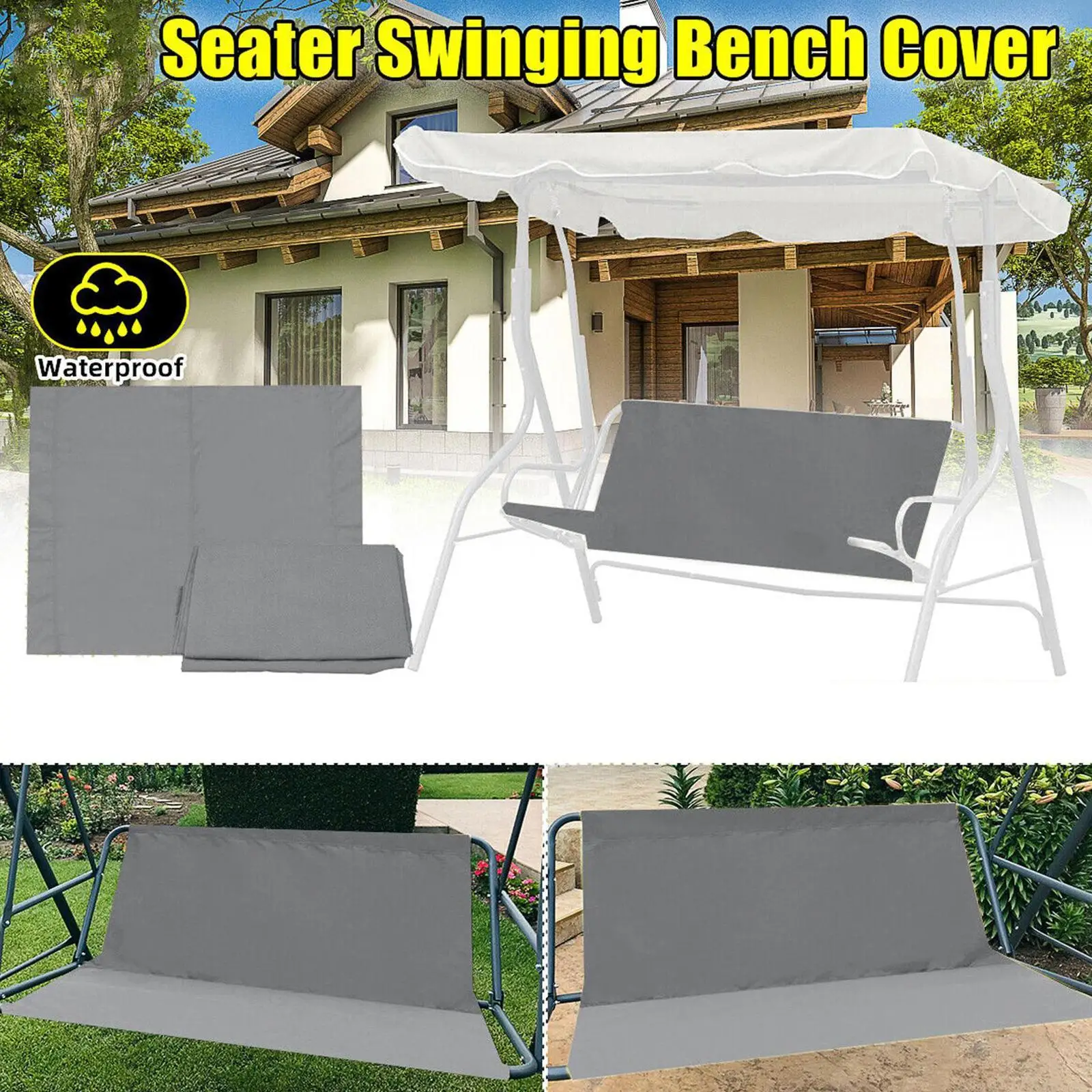 

1pc Swing Seat Bench Cover Outdoor Rainproof Waterproof Garden Thickened Fabric Load-bearing Replaceable Dust Cover Multi Size