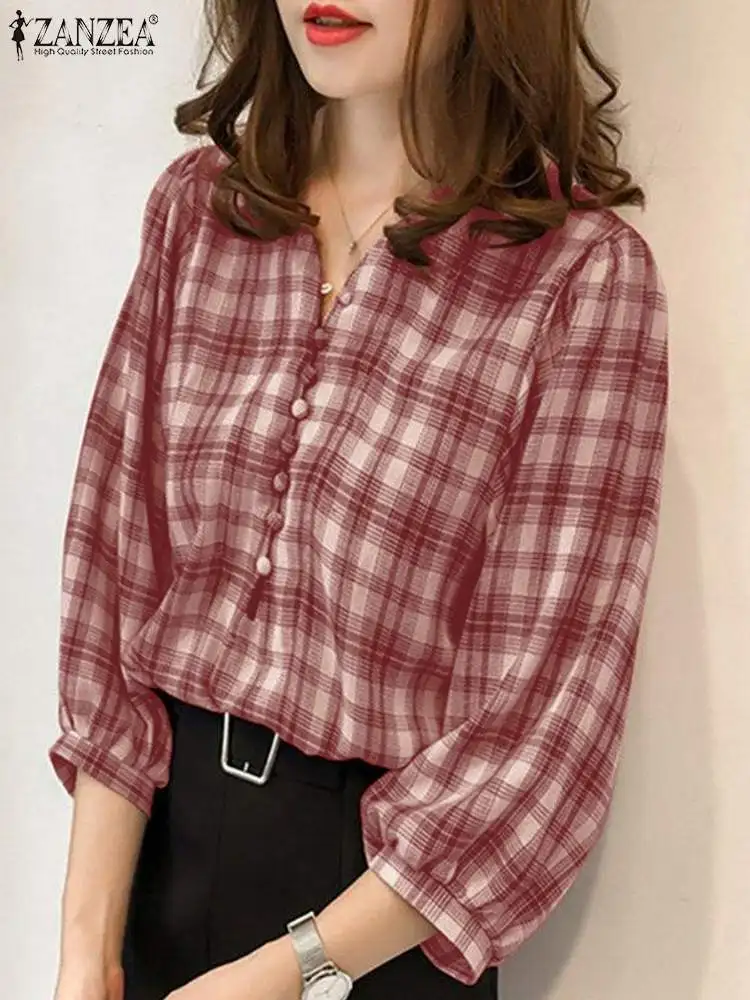 Elegant Holiday Loose Work OL Top Blusas ZANZEA Women Summer Grid Printed Blouse Casual V Neck 3/4 Sleeve Shirt Bohemian Fashion
Elegant Holiday Loose Work OL Top Blusas ZANZEA Women Summer Grid Printed Blouse Casual V Neck 3/4 Sleeve Shirt Bohemian Fashion