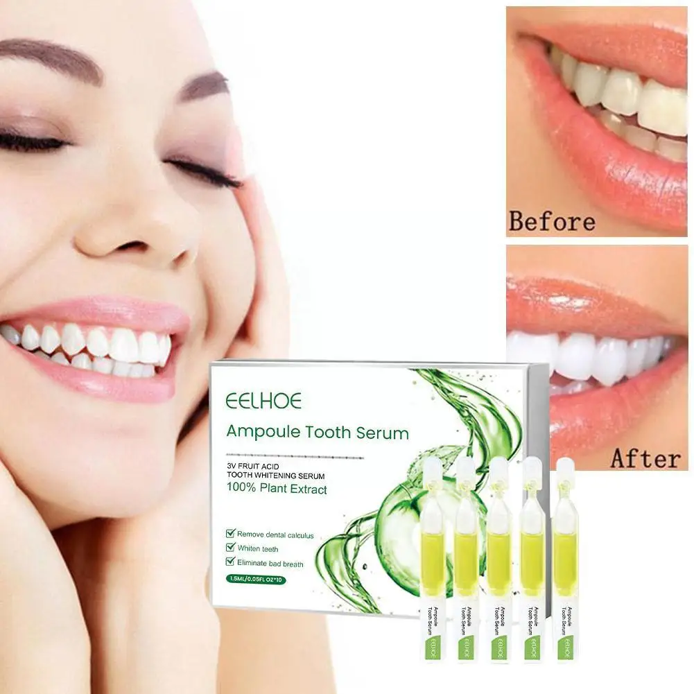 

New Teeth Whitening Essence 10 Pcs Deep Cleaning Natural Toothpaste Oral Whitener Mint Teeth Teeth Care Flavor Ampoule Hygi C7Y6