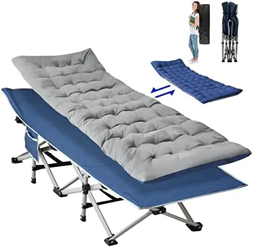 

Портативная уличная кроватка для взрослых, сверхмощные спальные детские кроватки для кемпинга с подушкой и переносным мешком, двухслойная 1200D Oxfo