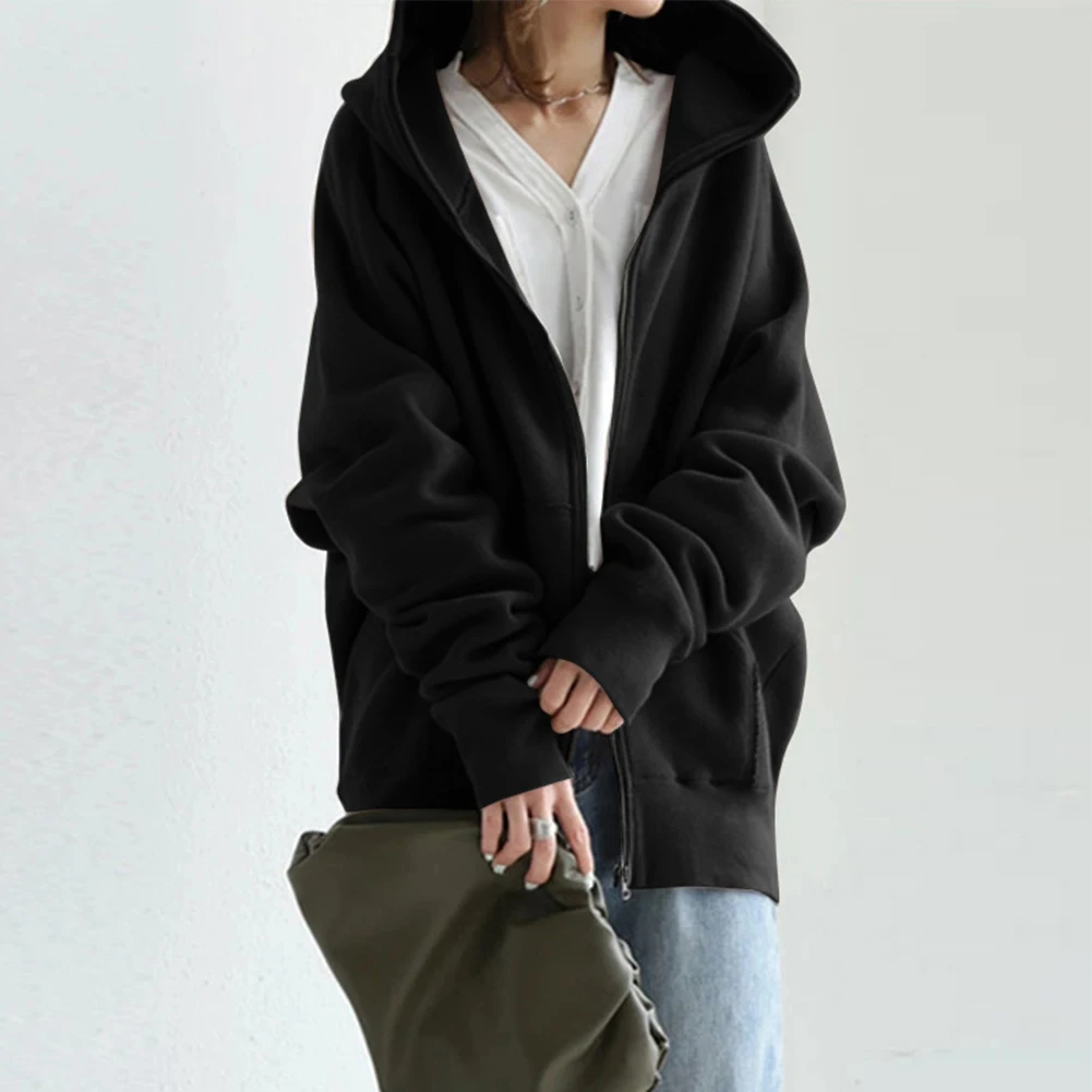New Stylish Women Fleece Full-Zip Daily Long Sleeve Hooddie Holiday Jumper Loose Fit Non Strech Plain Solid Female Sweartshirt
New Stylish Women Fleece Full-Zip Daily Long Sleeve Hooddie Holiday Jumper Loose Fit Non Strech Plain Solid Female Sweartshirt