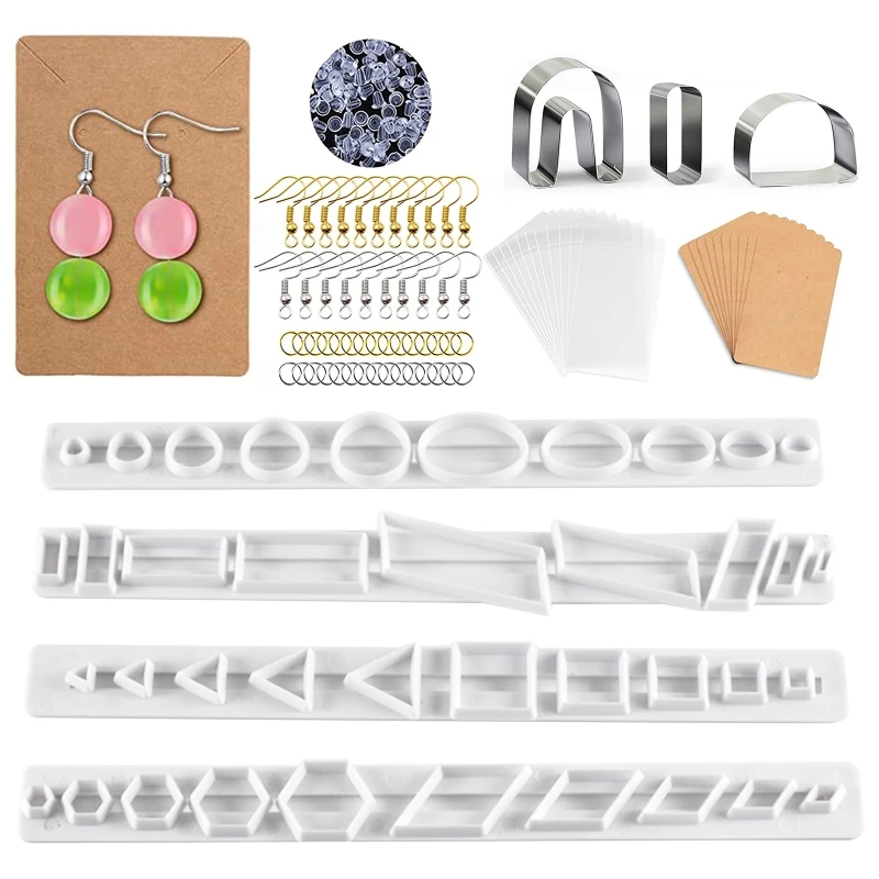 Polymer Clay Cutters 107pcs Stainless Steel Earring Cutters with Earring Cards and Hooks Kit for Polymer Jewelry Earring Making
Polymer Clay Cutters 107pcs Stainless Steel Earring Cutters with Earring Cards and Hooks Kit for Polymer Jewelry Earring Making