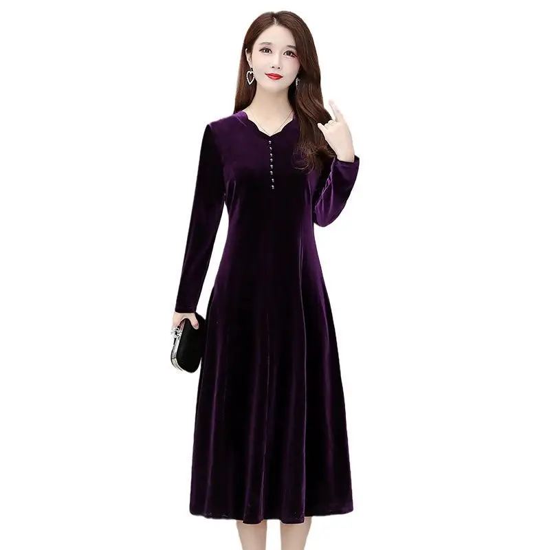 2023 Spring Autumn Vintage Women Midi Party Dress Long Sleeve V Neck Solid Color Velvet A Line Pullover Elegant Vestidos M700
2023 Spring Autumn Vintage Women Midi Party Dress Long Sleeve V Neck Solid Color Velvet A Line Pullover Elegant Vestidos M700