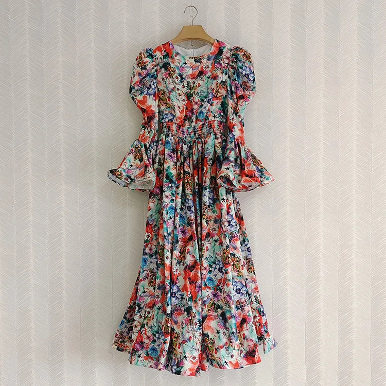 SuperAen O Neck Flare Sleeve Elastic Waist Puffy Big Swing Princess Floral Print Dress New In Spring 2022
SuperAen O Neck Flare Sleeve Elastic Waist Puffy Big Swing Princess Floral Print Dress New In Spring 2022