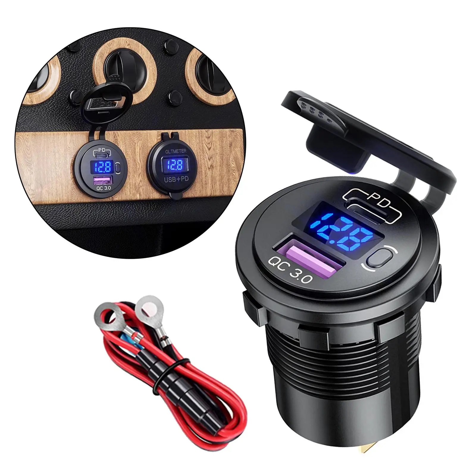 Dual USB Car Charger Adapter Quick Charge PD Dual Port LED Display Fast Charging Voltage Monitor
Dual USB Car Charger Adapter Quick Charge PD Dual Port LED Display Fast Charging Voltage Monitor