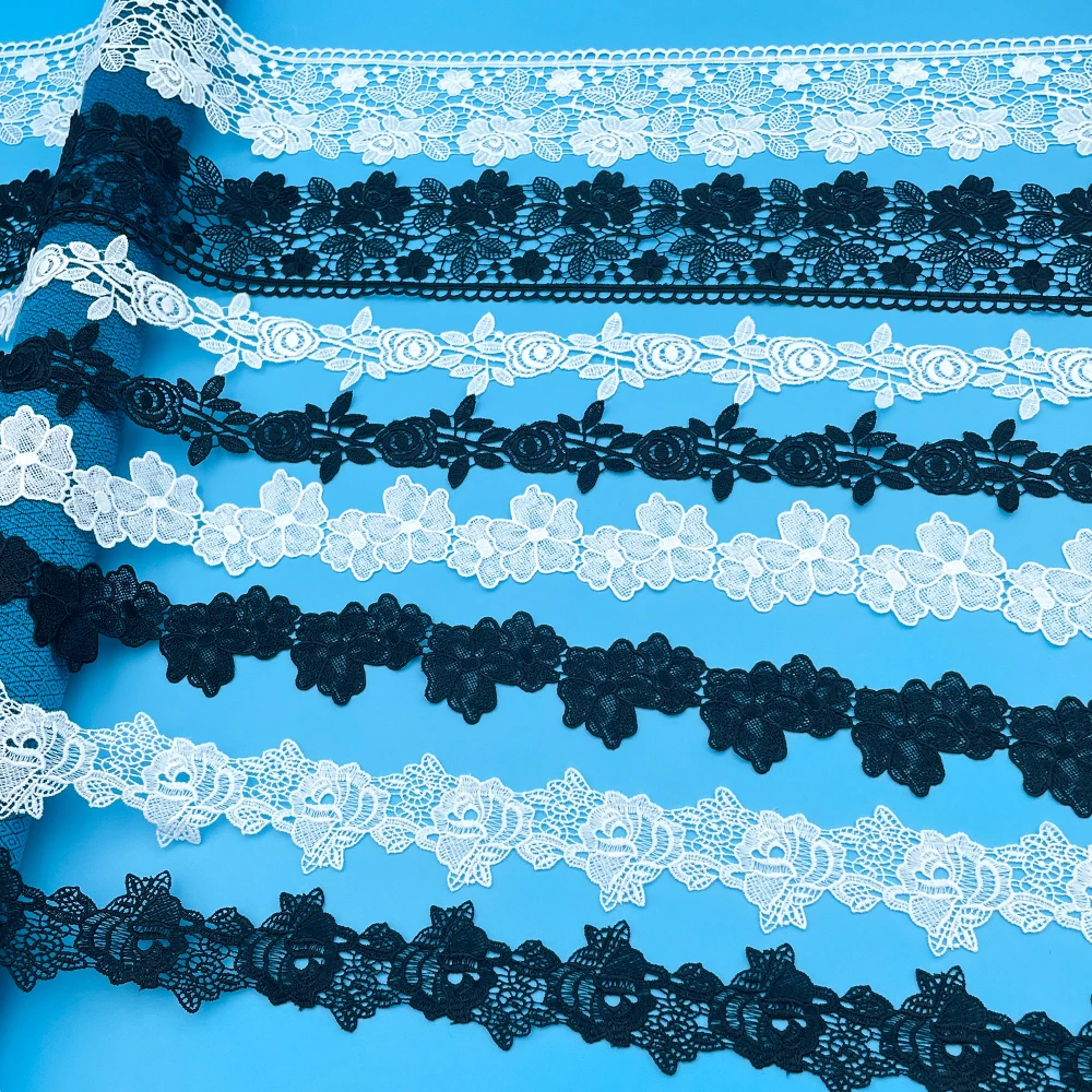 High Quality Lace White Black Different Design New Lace Milk Silk Polyester Trim Lace For Clothing Design DIY Decoration
High Quality Lace White Black Different Design New Lace Milk Silk Polyester Trim Lace For Clothing Design DIY Decoration