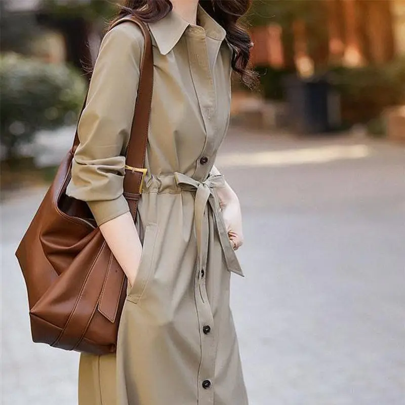 Women's Thin Trench Coat Mid-length Shirt Coat Korean Fashion Designer Slim Fit Grace Jacket Retro Spring and Autumn
Women's Thin Trench Coat Mid-length Shirt Coat Korean Fashion Designer Slim Fit Grace Jacket Retro Spring and Autumn