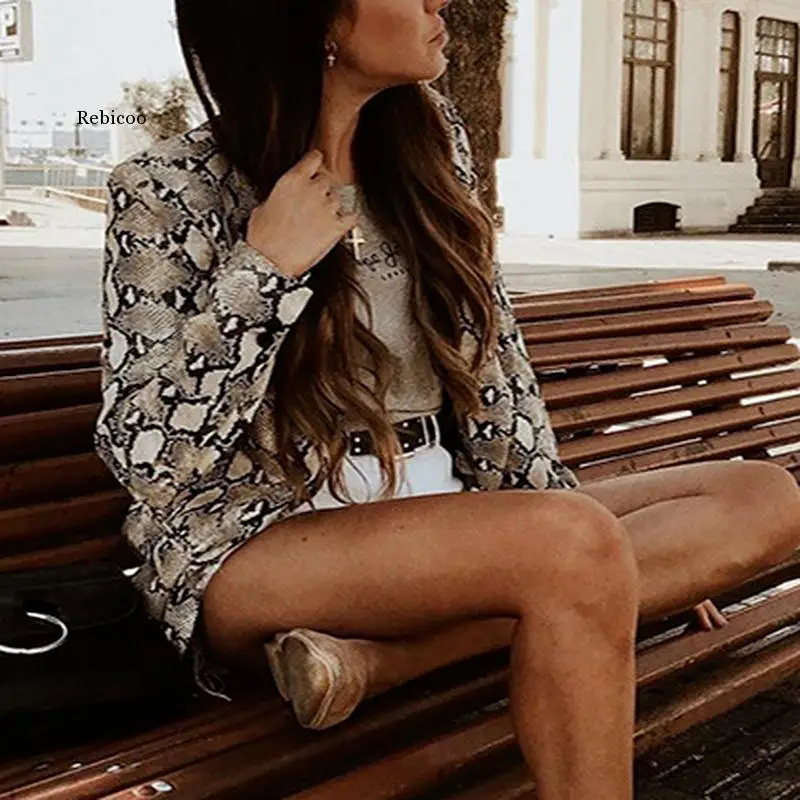 Snake Print Blazer Female Buttonless Suit 2022 Office Lady Retro Casual Long-sleeved Jacket Fashion Commuter Temperament Blazer 
Snake Print Blazer Female Buttonless Suit 2022 Office Lady Retro Casual Long-sleeved Jacket Fashion Commuter Temperament Blazer