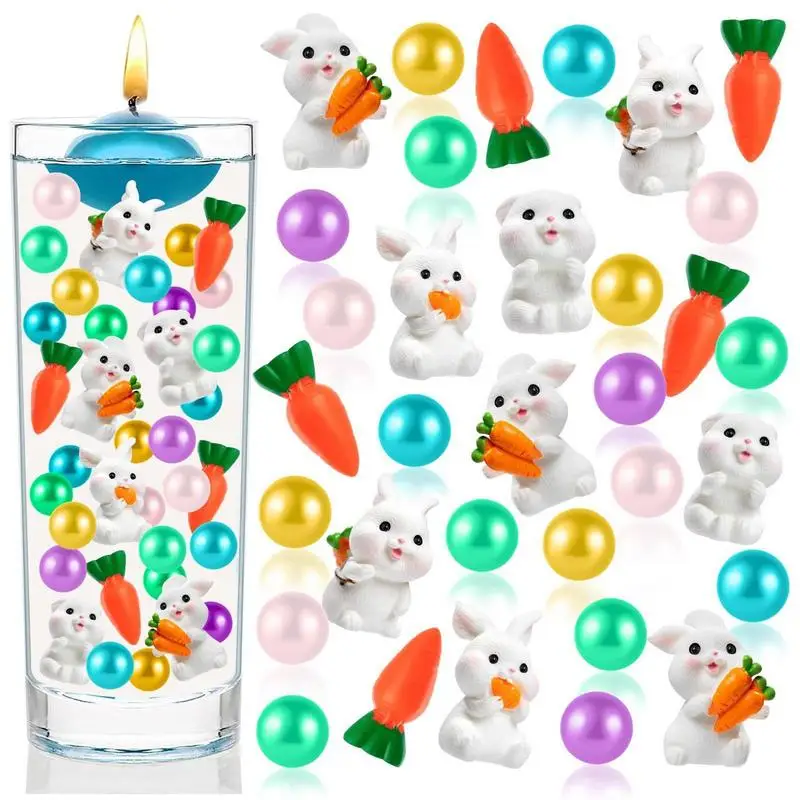 

Easter Vase Filler Pearl For Vase Floating Candles Candyland Pearls Water Gels Beads With Bunny Carrot For Easter Table Decor