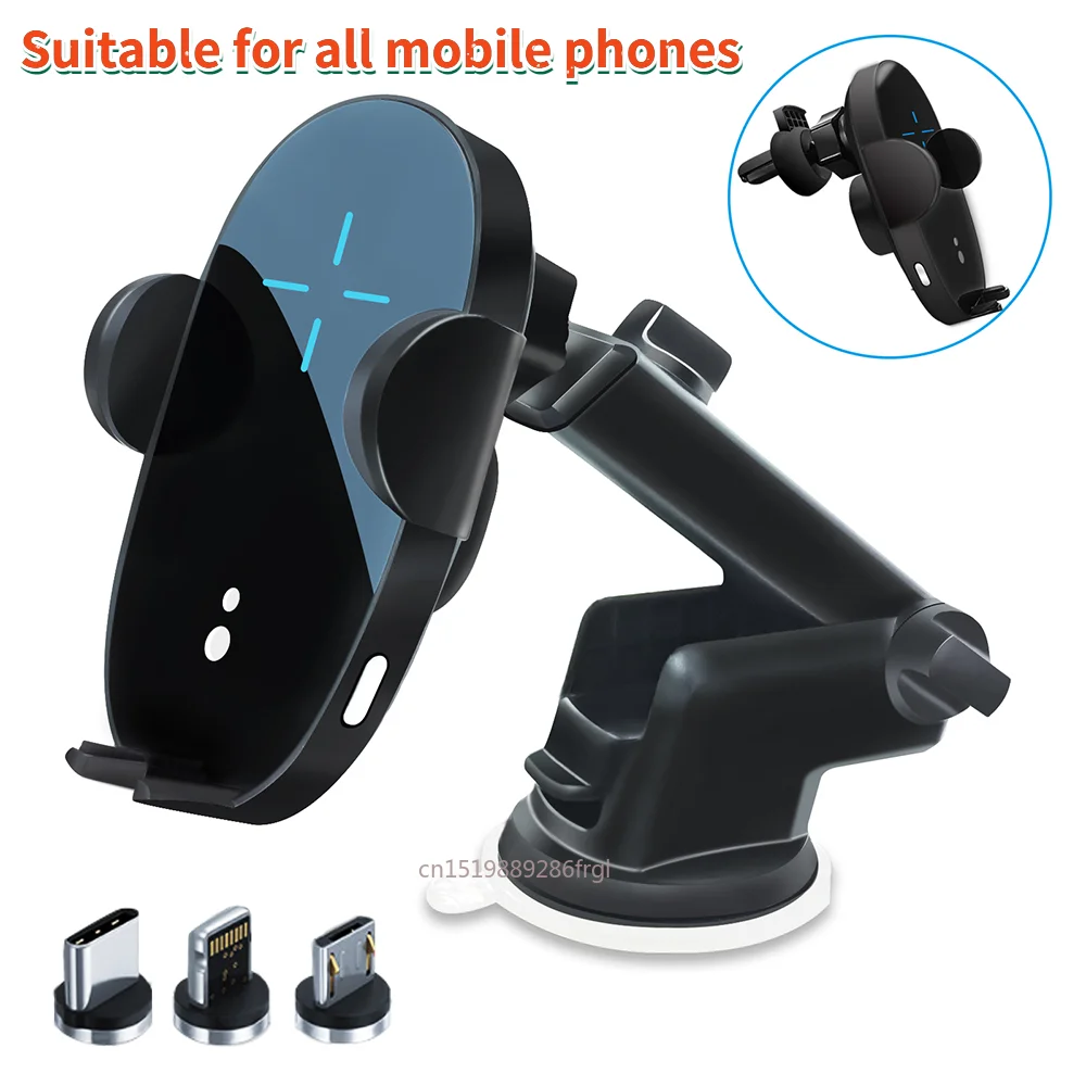 Wireless Car Charger 15W Qi Fast Charging Auto-Clamping Car Mount Windshield Dashboard Air Vent Phone Holder with 3 Connectors
Wireless Car Charger 15W Qi Fast Charging Auto-Clamping Car Mount Windshield Dashboard Air Vent Phone Holder with 3 Connectors