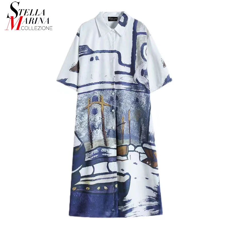 New Korean Style Print Fashion Woman Summer Casual Long Dress Short-Sleeve Big Size Loose Fit Holiday Streetwear Vestidos JKK008
New Korean Style Print Fashion Woman Summer Casual Long Dress Short-Sleeve Big Size Loose Fit Holiday Streetwear Vestidos JKK008