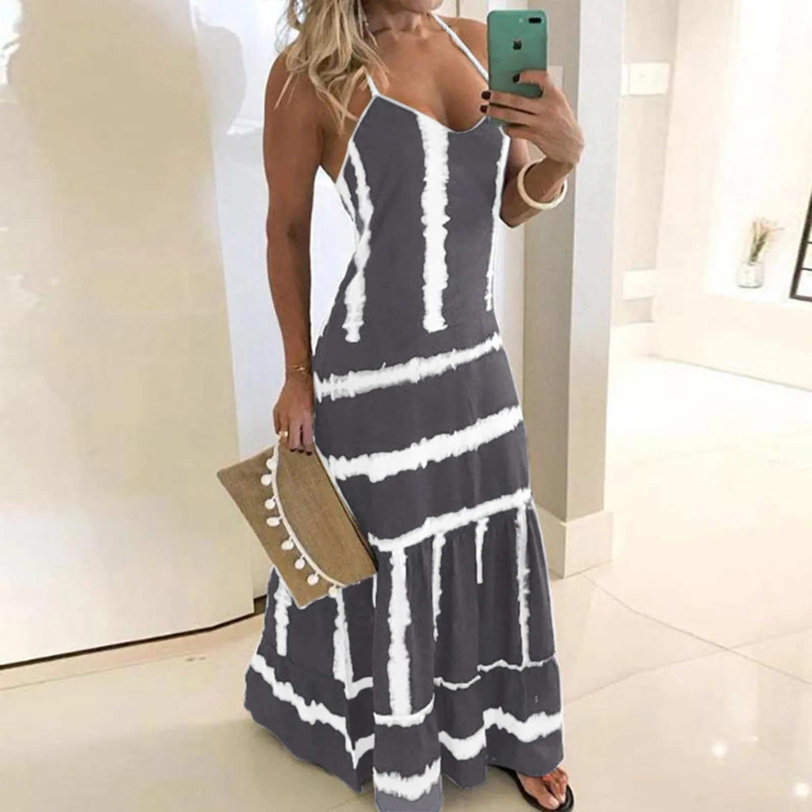 Sundress Long Slip Boho Ladies Dress Beach Pullover Loose Maxi Tie-Dye Womens Women's Dress Back Cocktail Dress for Women
Sundress Long Slip Boho Ladies Dress Beach Pullover Loose Maxi Tie-Dye Womens Women's Dress Back Cocktail Dress for Women