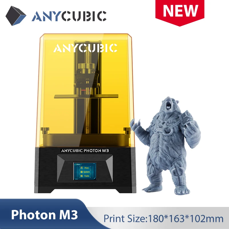 

3D-принтер ANYCUBIC Photon M3 с большим экраном 7,6 дюйма, УФ-смола, 3D-принтеры с высоким разрешением, 3D-печать с ЖК-дисплеем