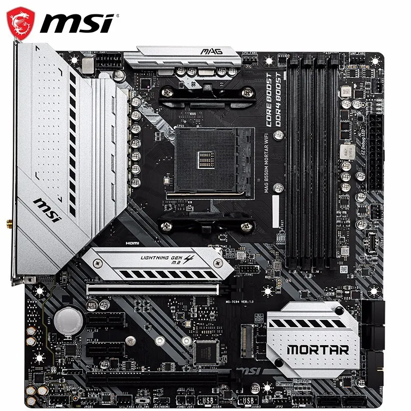 MSI MAG B550M MORTAR WIFI AM4 AMD B550 SATA 6Gb/s Micro ATX AMD Motherboard
MSI MAG B550M MORTAR WIFI AM4 AMD B550 SATA 6Gb/s Micro ATX AMD Motherboard