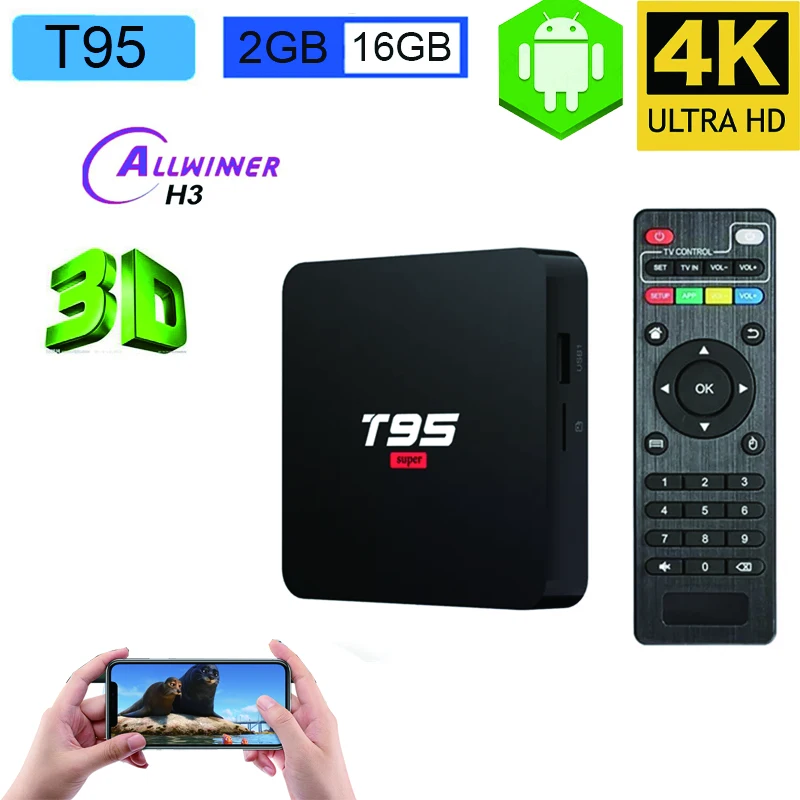 2021 New T95 Super Android 10.0 Smart TV Set-top box Allwinner H3 4K TV Box 2+16G Wifi Media Player Smart Set-top Box 
2021 New T95 Super Android 10.0 Smart TV Set-top box Allwinner H3 4K TV Box 2+16G Wifi Media Player Smart Set-top Box