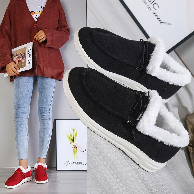 

Dude Shoes Women Wendy Comfortable Flat Slip on Mujer Zapatillas Winter Warm Plush Vulcanize Sneaker Fur Mocassin Loafers Female