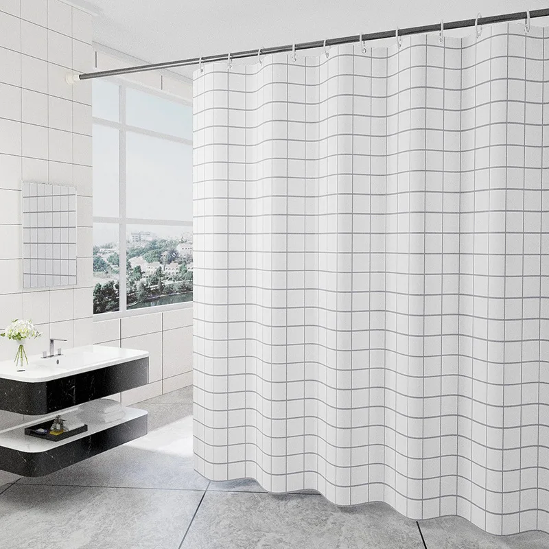 Waterproof Shower Curtain Polyester Thickened Bathroom Shower Curtain Set Plaid Fabric Curtain Bathroom Decoration
Waterproof Shower Curtain Polyester Thickened Bathroom Shower Curtain Set Plaid Fabric Curtain Bathroom Decoration