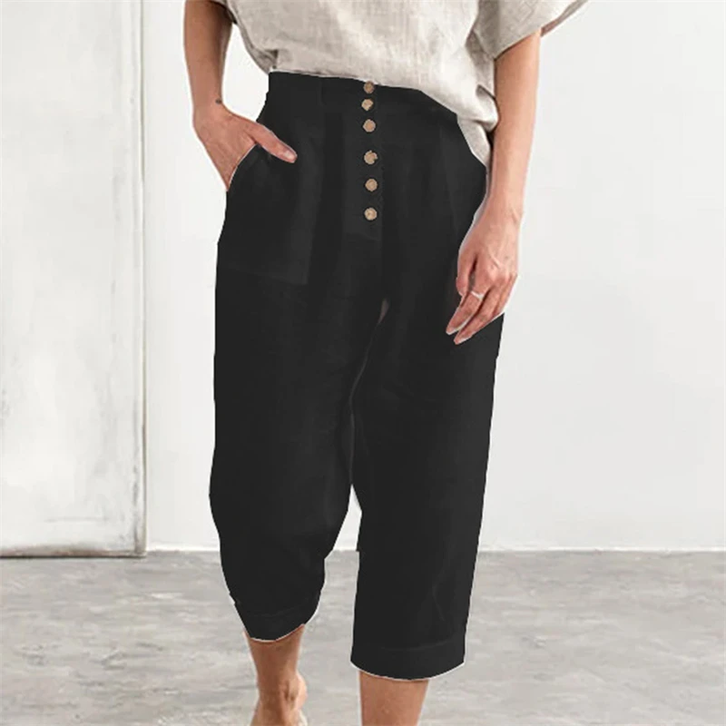 Spring Summer Casual Breasted Patchwork Pockets Loose New Mid Waist Nine Points Pants Women White Oversized Wide Leg Trousers
Spring Summer Casual Breasted Patchwork Pockets Loose New Mid Waist Nine Points Pants Women White Oversized Wide Leg Trousers