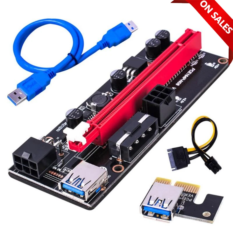 Новый продукт VER009 USB 3.0 PCI-E Райзер VER 009S Экспресс 1X 4x 8x 16x адаптер карта SATA 15Pin до 6 Pin
