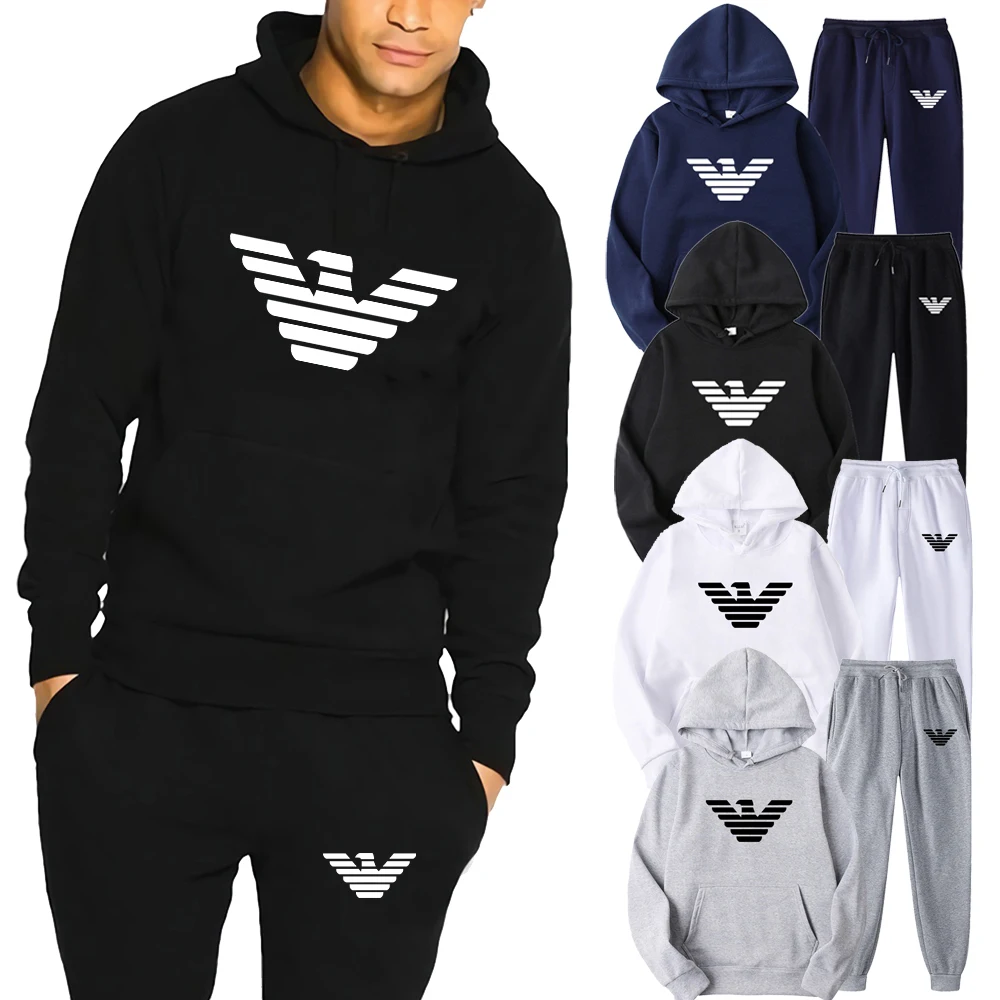 Men's Kangaroo Pocket Hoodies + Pants Suit AMN Logo Printed Casual Sportswear Male New Spring and Autumn Collection 2 Piece Sets 
Men's Kangaroo Pocket Hoodies + Pants Suit AMN Logo Printed Casual Sportswear Male New Spring and Autumn Collection 2 Piece Sets