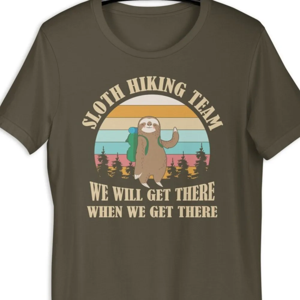 Sloth Hiking Team We Will Get There Vintage T-Shirts Crew Neck Premium Cotton Tops & Tees For Men
Sloth Hiking Team We Will Get There Vintage T-Shirts Crew Neck Premium Cotton Tops & Tees For Men