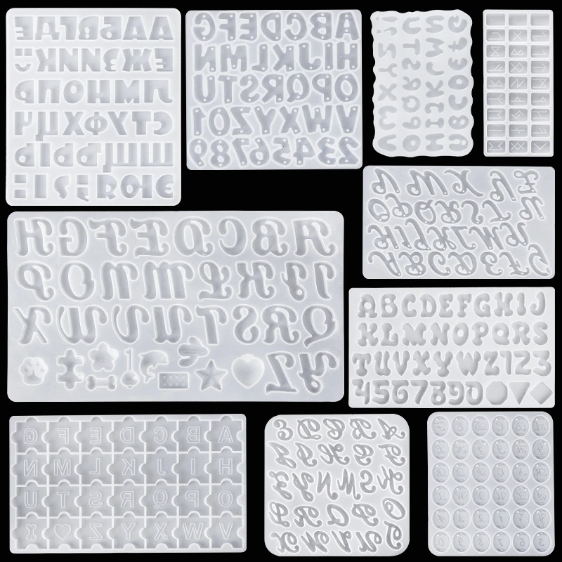 

Силиконовая форма алфавита из смолы, литые формы для рукоделия с буквами и цифрами, формы для самостоятельного изготовления брелоков, сережек, ювелирных изделий, подвесок