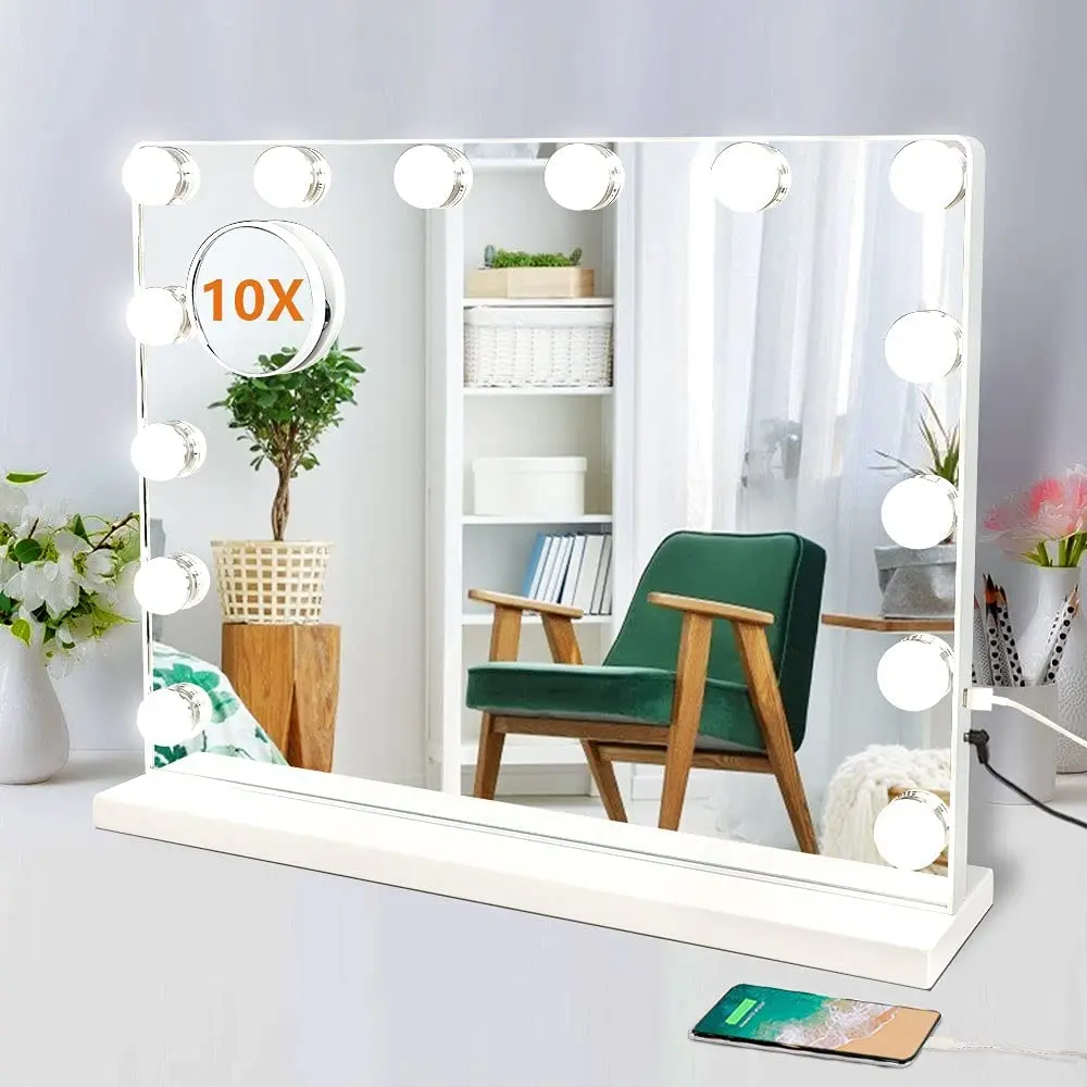 HMTX 20 x 16 In Makeup Vanity Mirror Light, Professional Plug in Light-up Mirror, 3 Color Dimmable Modes with Removable Magnific
HMTX 20 x 16 In Makeup Vanity Mirror Light, Professional Plug in Light-up Mirror, 3 Color Dimmable Modes with Removable Magnific