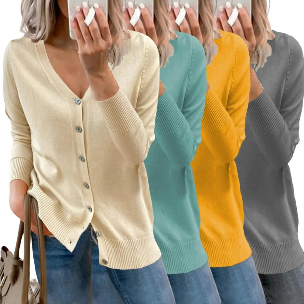 Trendy Woman Buttons Solid Sweater Cardigan Knitwear Knitted Coat Cold Resistant Warm
Trendy Woman Buttons Solid Sweater Cardigan Knitwear Knitted Coat Cold Resistant Warm