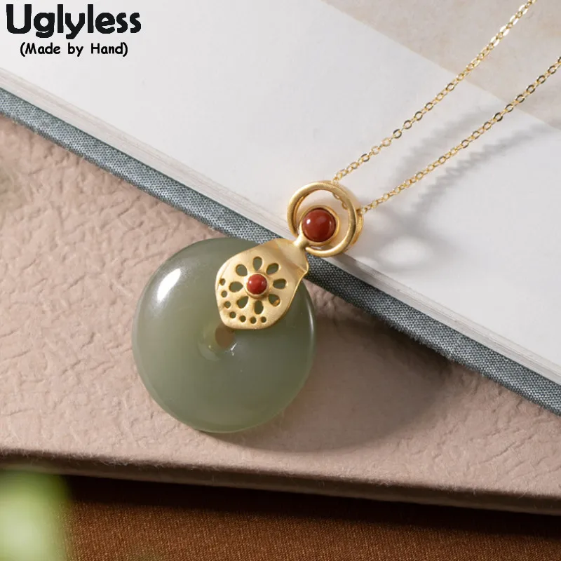 Uglyless Natural Jade Buttons Necklaces No Chain China Chic Ethnic Gemstones Pendants for Women 925 Silver Agate Fashion Jewelry
Uglyless Natural Jade Buttons Necklaces No Chain China Chic Ethnic Gemstones Pendants for Women 925 Silver Agate Fashion Jewelry